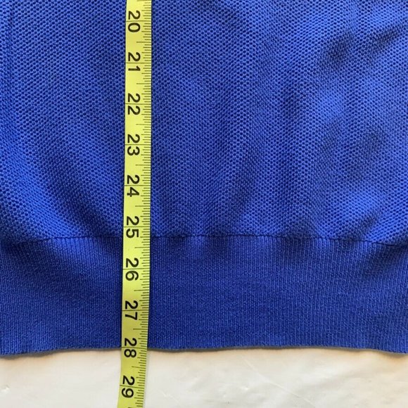 Polo Ralph Lauren Pima Cotton Sweater Pullover Waffle Knit 1/4 Zip Blue XL EUC - Picture 11 of 12